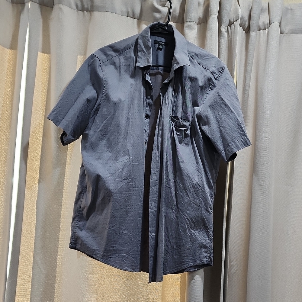 Alfani Gray Casual Button Down Shirt
